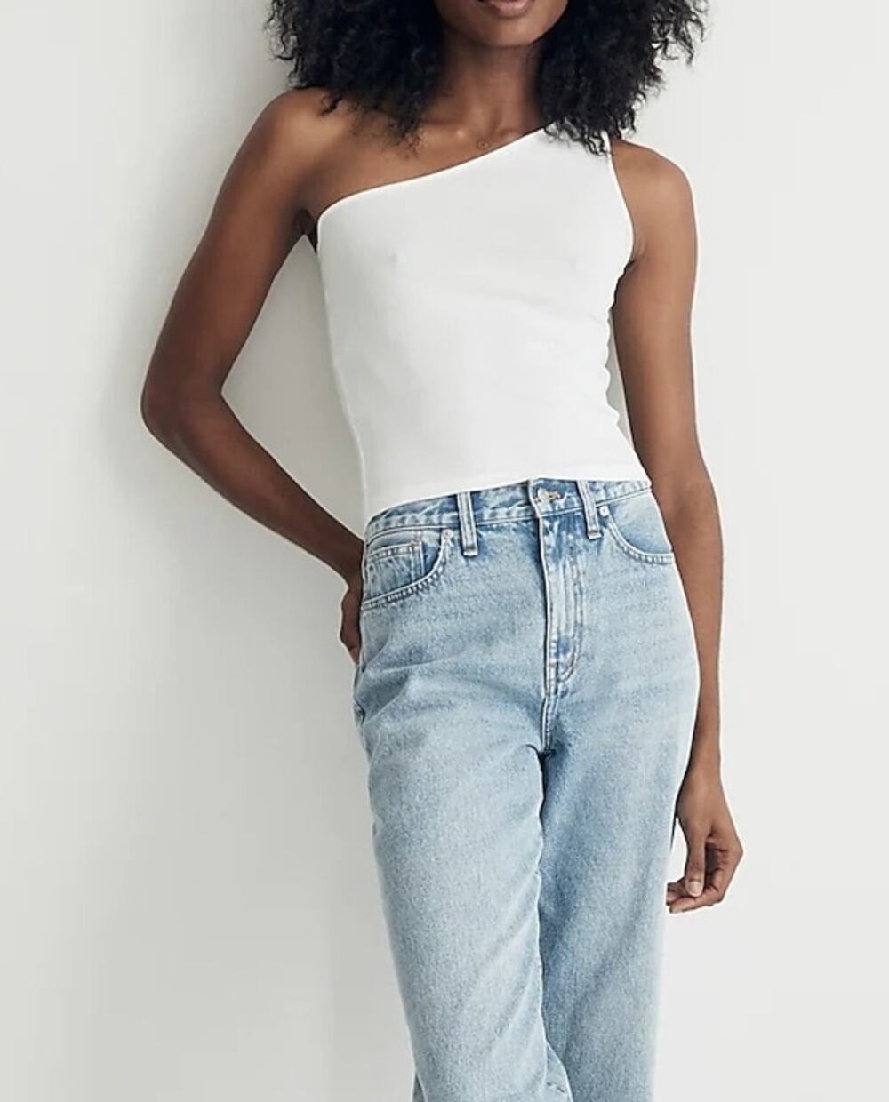 Madewell Supima® Rib One-Shoulder Tank Size XXS NWT